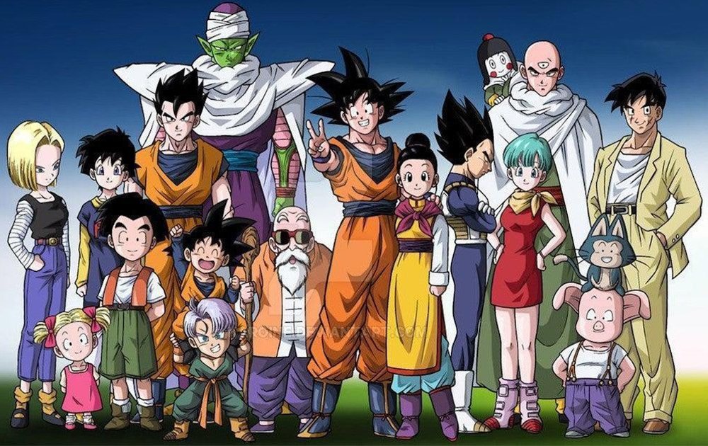 a poster showing anime characters of Dragon Ball Z