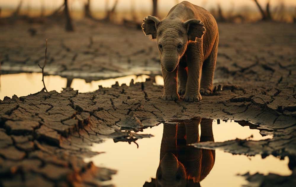 water scarcity near elephant image- telikoz
