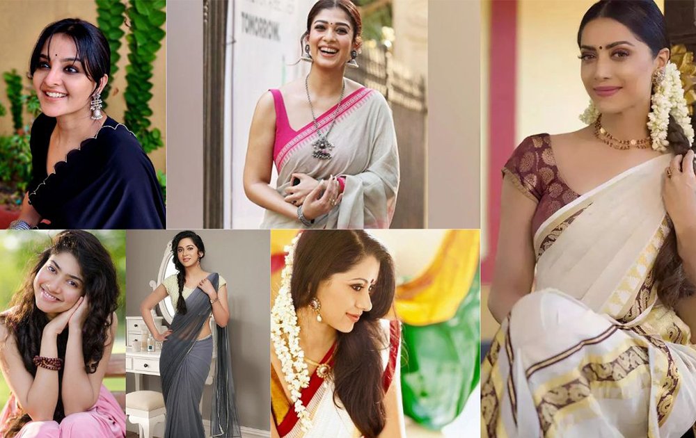 The Top 10 Beautiful Actresses in the Malayalam Film Industry, malayalam actress Manju Warrier, Nayan Thara, Mamtha Mohandas, Sai Pallavi, Mia in a collage image - Telikoz